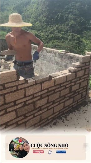 cách xây tường bao dày với gạch thẻ #vlog #vloglife #building