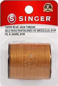 SINGER 67120 Blue Jean Thread, 100 Yards, Old Gold
