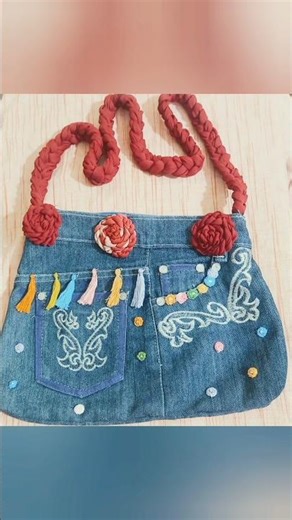 DIY Old Jeans Reuse Idea #diy #shorts #bag #beautiful #youtubeshorts