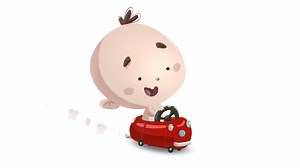 Download Baby driving a toy car for free