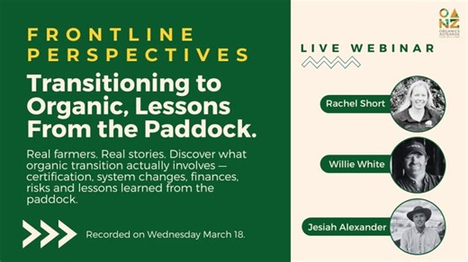 [Webinar Recording]: Transitioning to Organic, Lessons From the Paddock. | Brendan Hoare