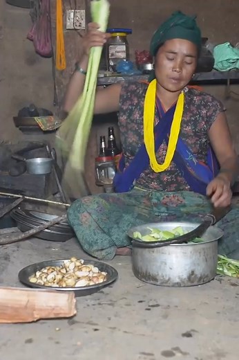 Green food recipe in village Cooking technology #villagelife #village #dailylife #rural #Cooking #eating #food | Village Lifestyle