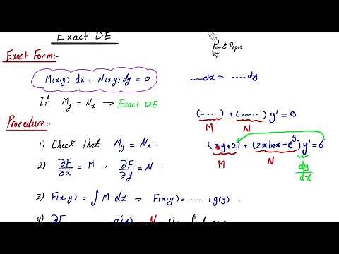 First Order Exact Differential Equations