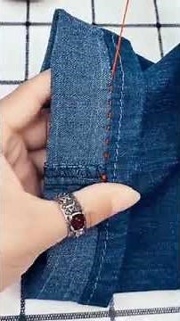 ¿Cómo subir la basta de tus jeans SIN CORTAR? 🧵👖#jeans #basta #diy #manualidades #subir #costura
