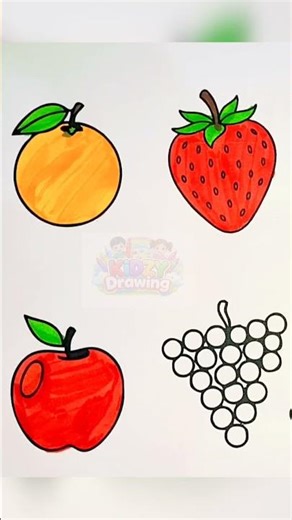 Easy Fruit Drawing for Kids Kidz #kidsdrawing #drawing4kids #art