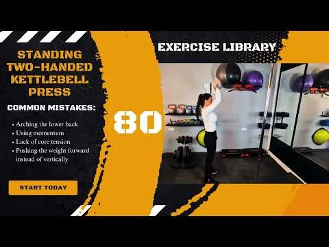 Standing Two-Handed Kettlebell Press | nutritrainlab.com