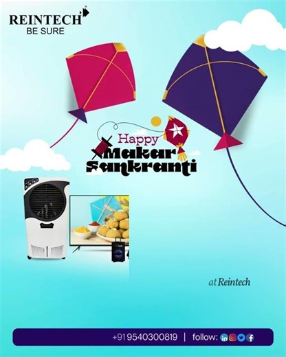 🪁 Happy Makar Sankranti from Reintech Home Appliances! #makarsankranti