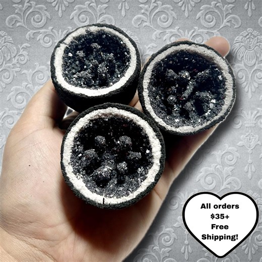 Galena Geode in Clay Mold | Galena Crystal Pair or Half | Raw Mineral Specimen | Promote Grounding & Protection | Halloween Witchy Crystals - Etsy