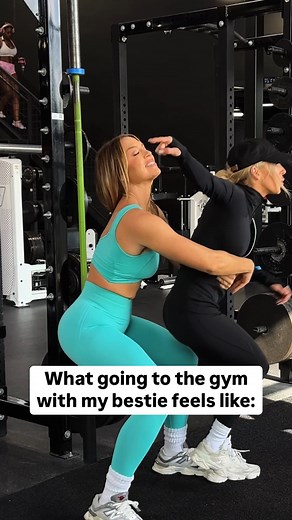 Heidi Somers Guzman | What going to the gym with my bestie feels like.💪👀 I protec, I attac, and I have her bac 🙌 - PS…these fits are @buffbunny_collection and... | Instagram