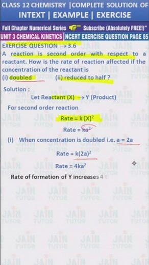 exercise 3.6 | chemical kinetics ncert exercise | class 12 chemistry #shorts #youtubeshort | 3.6