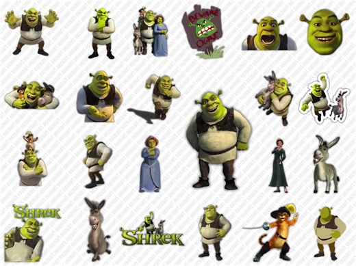 Ultimate Shrek PNG Bundle - 50 High-quality Digital Images for Instant Download - Etsy
