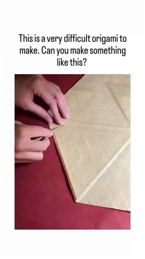 picpac2026 on Instagram: "The post features a 27-second sped-up video of folding a single tan paper sheet into a complex "Star Puff" origami tessellation by Ralf Konrad, creating a flat yet textured hexagonal star pattern through precise valley and mountain folds. This design exemplifies origami's geometric foundations, where repeating units tile the plane via Miura-ori principles, supported by research in the Journal of Computational Geometry showing applications in deployable aerospace structu