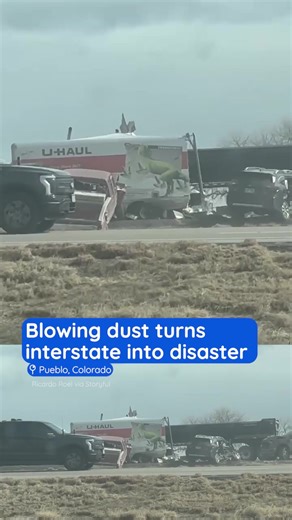 A 30 vehicle pile-up killed five people and injured 29 others. 85 mph winds picked up dust and debris, creating a 'brown out' that lasted through the morning commute. Authorities say at least seven semi-trucks and two dozen cars were involved. Visibility dropped to near zero as blowing dirt swept across the highway. | WeatherBug