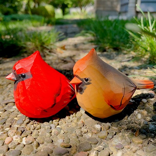 Handmade Cardinal Wood Carving, Bird Figurine Ornament - Etsy