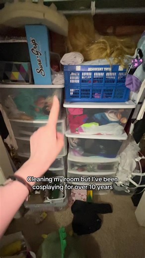 I have… 3 rooms… of stuff for cosplay…. I need to get a storage unit it’s so bad #cosplayer #cosplaymeme