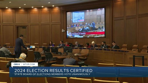 State Board of Elections certifies Virginia's 2024 election results