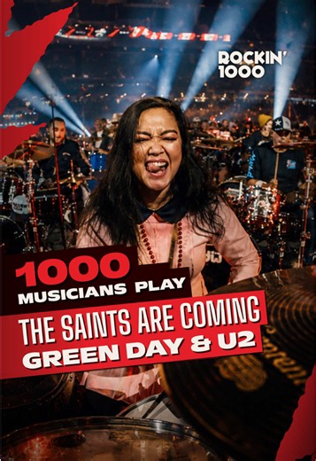 The saints are here! Watch 1000 musicians play The Saints Are Coming at Ceasars Superdome New Orleans, with Harry Connick JR's introduction! 📹 Full video available on YouTube! #rockin1000 #biggestrockbandonearth #thesaintsarecoming