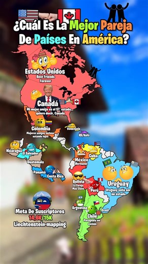 ¿Cuál Es La Mejor Pareja De Países En América? #countryballs #mapping #viral #geography #fyp #fypシ