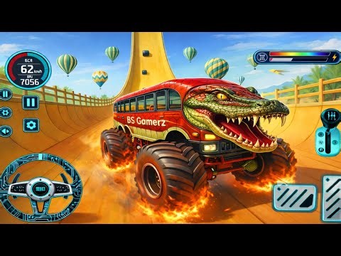 Bus Racing on Impossible Stunt Ramp 😱 | Extreme Nitro Bus Gameplay | GT Bus Racing Gameplay.