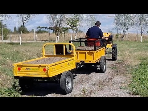 4x4 tiller, front vs rear vs 4x4 drive, efficiency tests. Progarden Campo 1853-2PTO RMT500c.