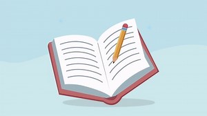 red text book educative animation , 4k video animated