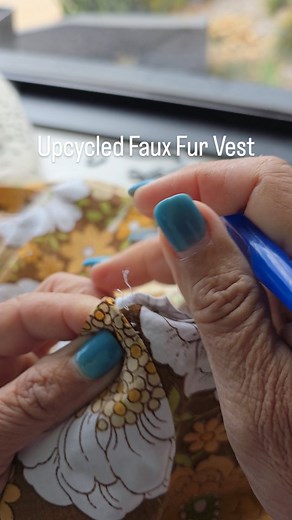 7.2K views · 65 reactions | I was gifted a faux fur jacket that was too bigly for me I cut the 2 front panels keeping the original pockets intact. I used hem stabiliser around the edges to keep it from stretching and a pillow case to make the ties and bias binding. The pattern is the #hanbok vest from @yoursara_k #upcycledclothing #slowfashioncommunity #reworkedclothing #refashionedclothing #sustainablestyle #sustainableliving #fauxfur | Upcycled Artistry | Facebook