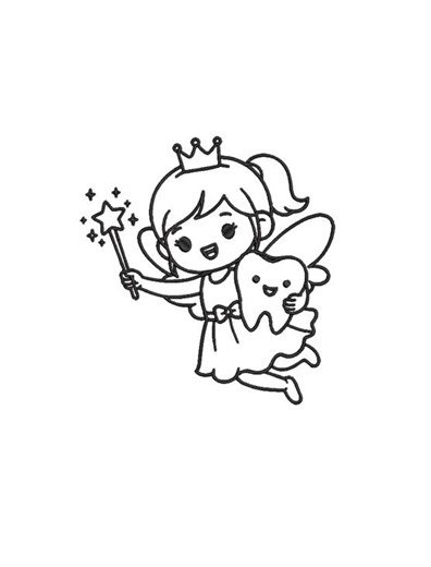 Tooth Fairy Outline Machine Embroidery File Download | 8 Sizes - Etsy