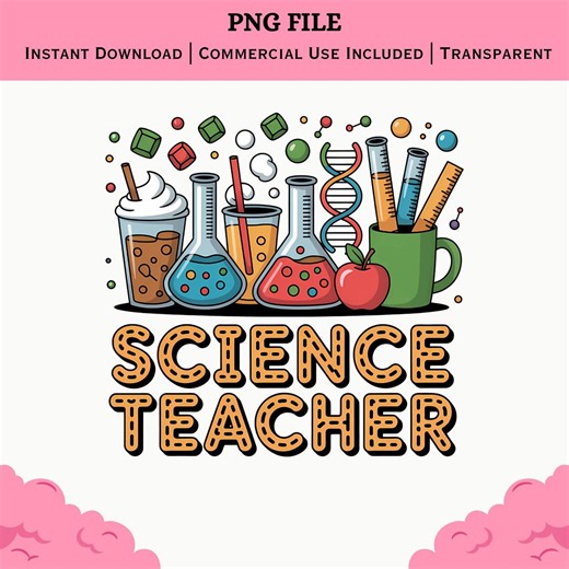 Science Teacher PNG | Chemistry Lab Design | STEM Classroom Print | Teacher Gift Sublimation File - Etsy