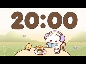 20 Minute Timer for classroom 🐱 | Chill & Study Focus Music