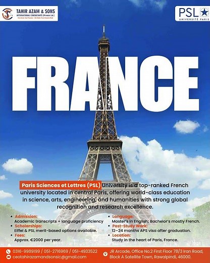 Study in France at PSL University (Paris Sciences et Lettres)