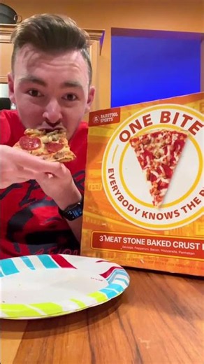 is this the best frozen pizza? #onebite #barstool #pizzareview #foodreview
