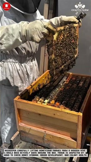 Beekeeping Hive Inspection: Manual Honeycomb Frame Checking