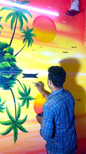 Amazing 3D wall l Painting Scenery New Design! 🎨✨ #shorts