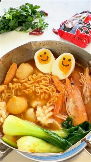 Hangover? Make This Korean Ramen 🔥 #koreanramen #asmr