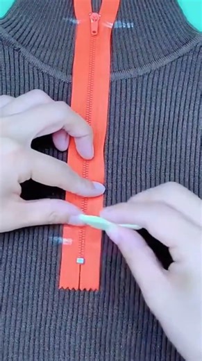 Shirt front zipper installation sewing process #sewing #tailoring