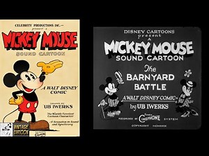 The Barnyard Battle (1929) | Vintage Mickey Mouse Cartoon | Classic Disney Animation