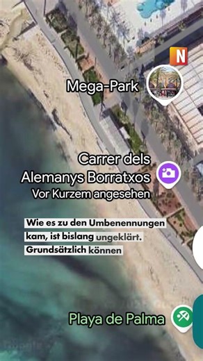 El Arenal in Mallorca is suddenly called "Drunkards" in Apple's Maps and Weather app.