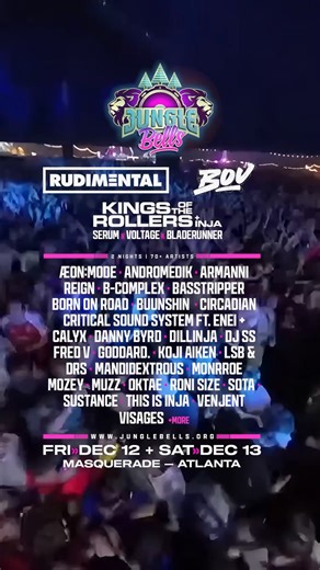 "Enter in the dance, plug It in and we begin." Check out the 5th drop in our trailer series sync'ed to a revisit of Danny Byrd's iconic drop "Superstylin'" and featuring cameos of legends, up-and-comers, and locals on the Jungle Bells 2025 lineup: Danny Byrd • Roni Size • DJ SS • Dillinja • Critical Sound System ft. Enei & Calyx • Dave Shichman • DJ Wednesday • Kinfok • Uproot the Fiasco x Melinda • Kadilak • Platez • Demotank more. Join us at The Masquerade Atlanta on Dec 12th & 13th for the 27