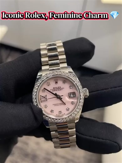 Discover the Rolex Lady-Datejust 28 with a stunning pink dial – the perfect blend of luxury, elegance, and timeless design for modern women. . . #Rolex #RolexLadyDatejust #LuxuryWatch #LadiesRolex #fyp