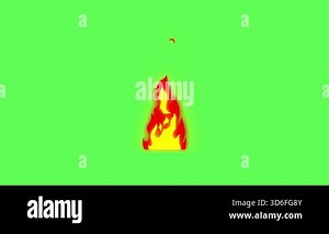 Animated cartoon fire element . Animated fire burning brightly, perfect for dynamic visual effects.