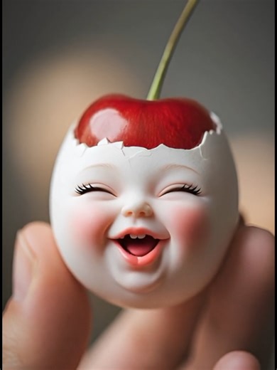 Cute Animated Egg and Cherry Characters