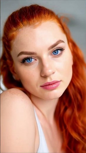 Striking red haired fitness beauty posing with confidence #FitnessModel #RedHairGlow #fitnessmodel