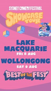 The laughs keep coming as the Sydney Comedy Festival Showcase Tour hits the road again! 🎤✨ We're pulling into Wollongong and Lake Macquarie with a fresh lineup of stand-up legends and rising stars bringing the heat. Expect two huge hours of non-stop comedy — from razor-sharp jokes to off-the-wall antics, this is your ultimate night out with the best in the biz. 📍 Fri 8 Aug – Warners Bay Theatre, Lake Macquarie - SOLD OUT 📍 Sat 9 Aug – Wollongong Town Hall Rally the gang, grab your tickets, an