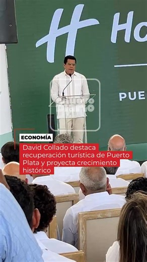 Durante la apertura del hotel Holiday Inn Puerto Plata – Cofresí Bay Area by IHG, el ministro de Turismo, David Collado, informó que en el año 2025 Puerto Plata alcanzó los 450 mil turistas alojados, recuperando los niveles registrados en 2019. No obstante, precisó que 427 mil visitantes ingresaron directamente por el aeropuerto Gregorio Luperón, mientras que el resto llegó a través del Aeropuerto Internacional del Cibao, en Santiago, lo que evidencia la creciente interconectividad de la región 