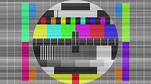 Retro Television Test Pattern with Vibrant Color Bars