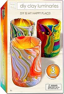Hapinest Make Your Own DIY Clay Luminaries, Clay Craft Kit for Kids Girls Boys Teenagers, Fun Projects Gifts Craft Kit for Teens, Arts and Crafts Kit for Girls Ages 8-12 6-12 10-12 Years Old & Up