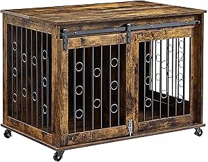 Dog Crate, Brown, Top Access, Lockable, Waterproof, 160 lb Capacity