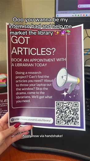 Last one was for funsies 😋 WE ARE STILL ACCEPTING APPLICATIONS FOR A DIGITAL MARKETING INTERN! APPLY NOW VIA HANDSHAKE #marketing #internship #academiclibrary #stonehillcollege