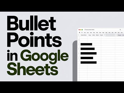 How to Add Bullet Points in Google Sheets (Fast & Easy Method)
