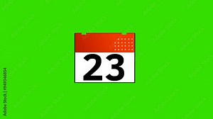 calendar with a date animation green screen Stock Video